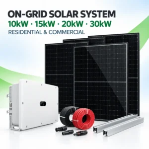 10kW 15kW 20kW 30kW on-grid solar system with panels and grid-tied inverter