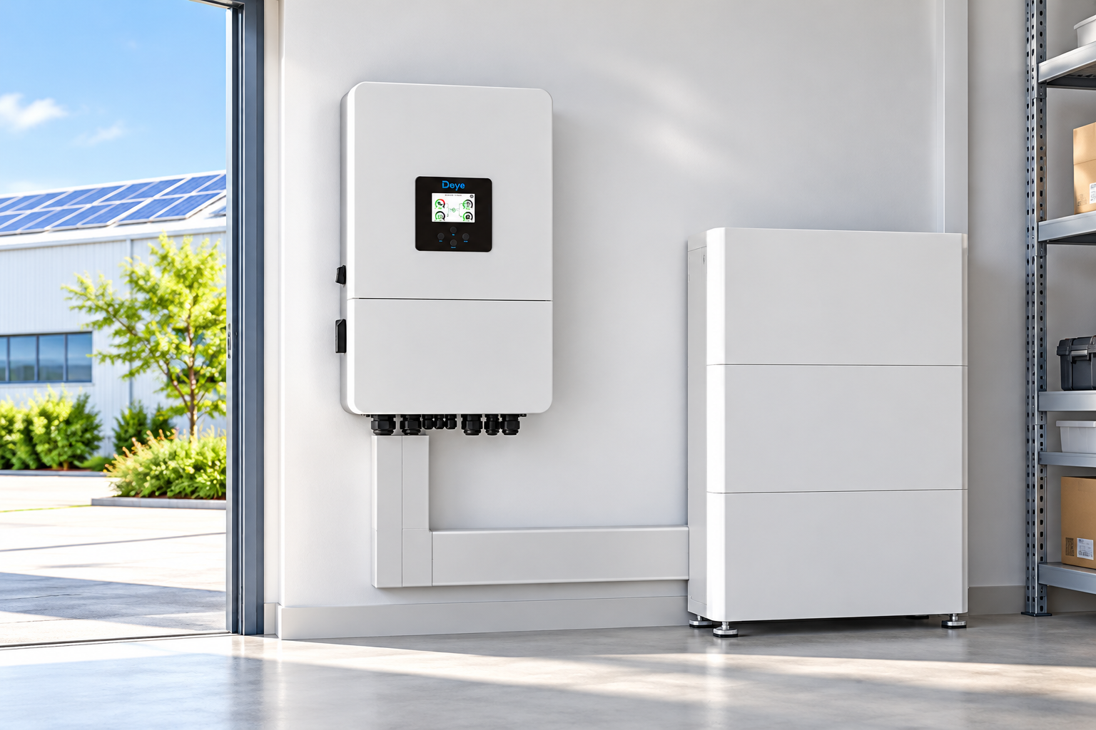 Conceptual Deye SG05LP3 14–20kW three-phase solar and battery application