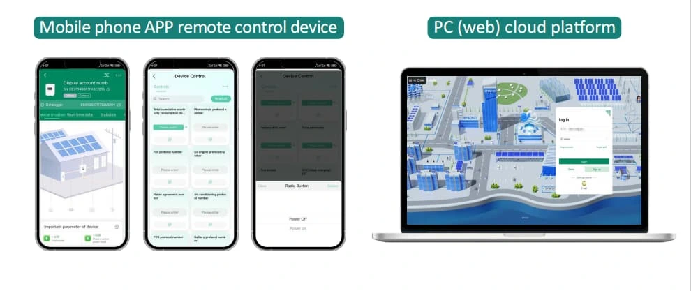Mobile app and PC cloud platform monitoring interface