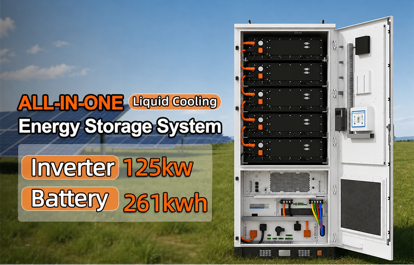 125kW 261kWh liquid-cooled BESS system overview